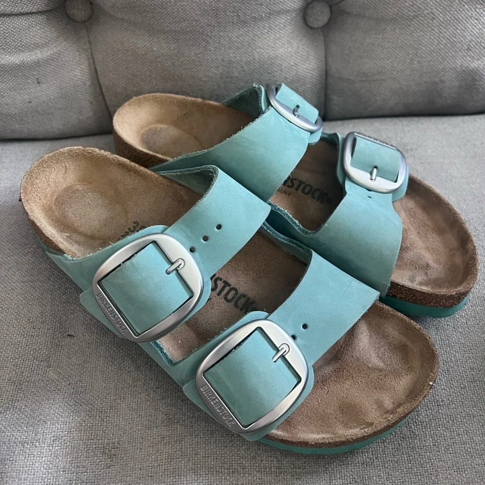 Birkenstock Arizona Nubuck Sandals Beryl - Picture 3 of 6